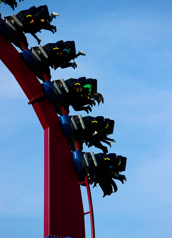 The new for 2014 Banshee Inverted Rollercoaster Media Day at Kings Island, Kings island, Ohio