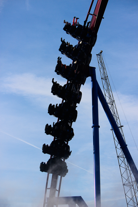 The new for 2014 Banshee Inverted Rollercoaster Media Day at Kings Island, Kings island, Ohio