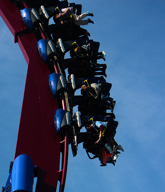 The new for 2014 Banshee Inverted Rollercoaster Media Day at Kings Island, Kings island, Ohio