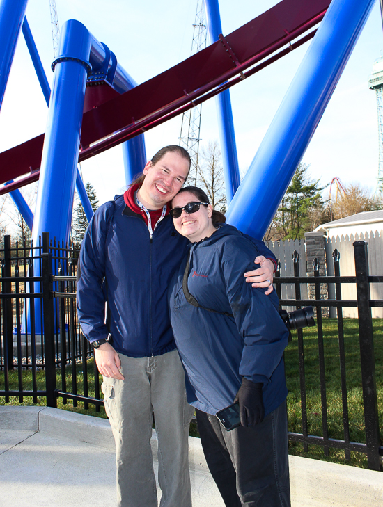 The new for 2014 Banshee Inverted Rollercoaster Media Day at Kings Island, Kings island, Ohio