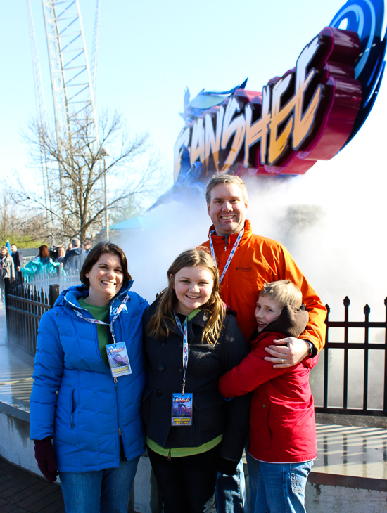 The new for 2014 Banshee Inverted Rollercoaster Media Day at Kings Island, Kings island, Ohio