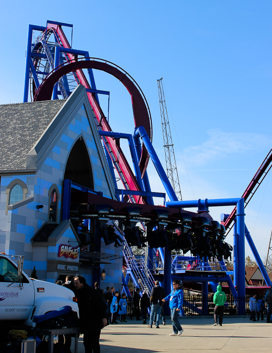 The new for 2014 Banshee Inverted Rollercoaster Media Day at Kings Island, Kings island, Ohio