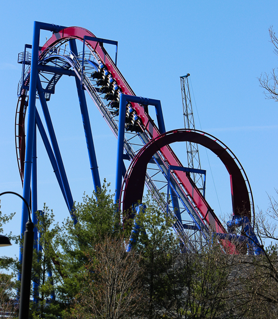 The new for 2014 Banshee Inverted Rollercoaster Media Day at Kings Island, Kings island, Ohio