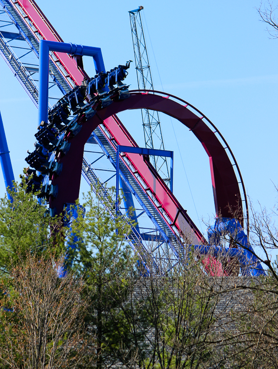 The new for 2014 Banshee Inverted Rollercoaster Media Day at Kings Island, Kings island, Ohio