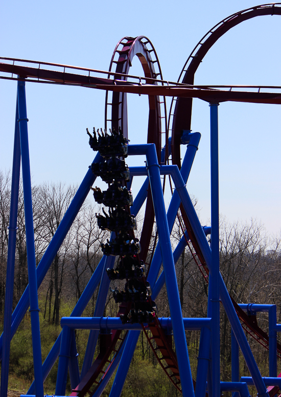 The new for 2014 Banshee Inverted Rollercoaster Media Day at Kings Island, Kings island, Ohio