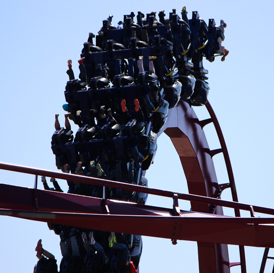 The new for 2014 Banshee Inverted Rollercoaster Media Day at Kings Island, Kings island, Ohio