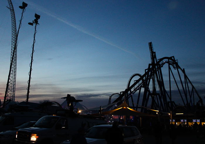 The new for 2014 Banshee Inverted Rollercoaster Media Day at Kings Island, Kings island, Ohio