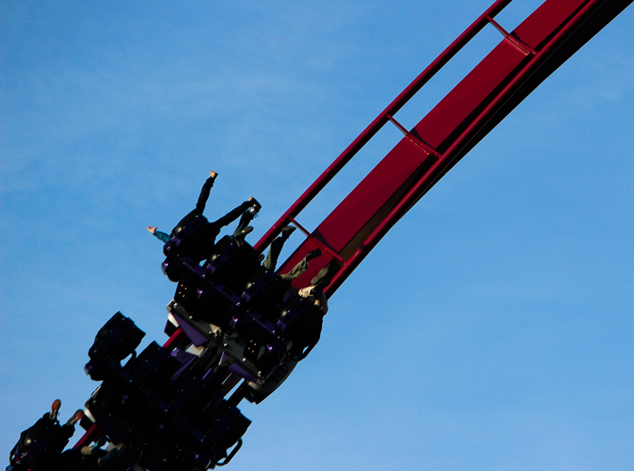 The new for 2014 Banshee Inverted Rollercoaster Media Day at Kings Island, Kings island, Ohio