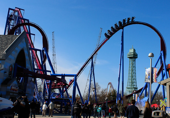 The new for 2014 Banshee Inverted Rollercoaster Media Day at Kings Island, Kings island, Ohio