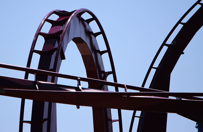 The new for 2014 Banshee Inverted Rollercoaster Media Day at Kings Island, Kings island, Ohio