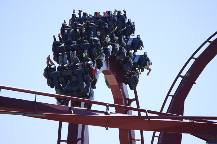 The new for 2014 Banshee Inverted Rollercoaster Media Day at Kings Island, Kings island, Ohio