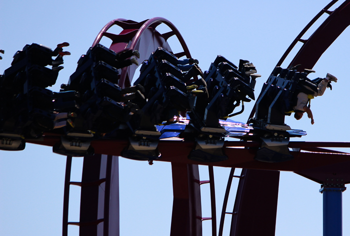 The new for 2014 Banshee Inverted Rollercoaster Media Day at Kings Island, Kings island, Ohio