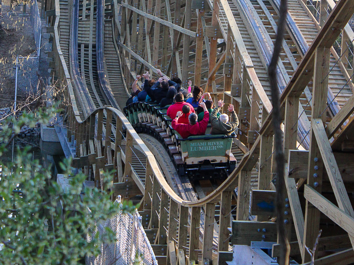 The new for 2017 Mystic Timbers Wooden Rollercoaster at Kings Island, Kings island, Ohio