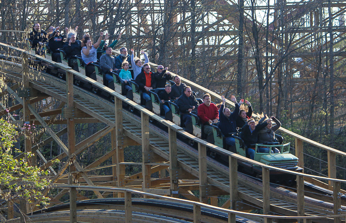 The new for 2017 Mystic Timbers Wooden Rollercoaster at Kings Island, Kings island, Ohio