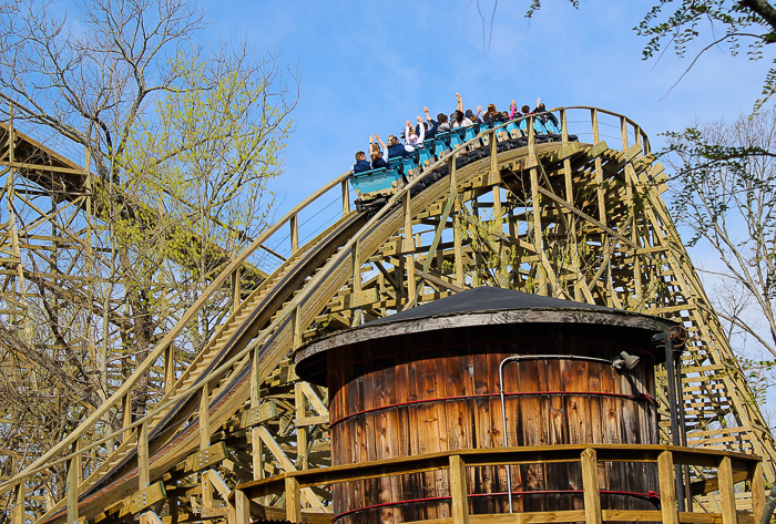 The new for 2017 Mystic Timbers Wooden Rollercoaster at Kings Island, Kings island, Ohio