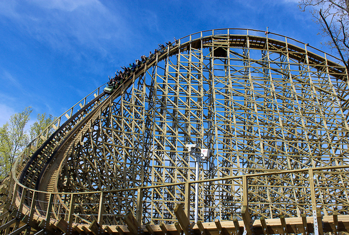 The new for 2017 Mystic Timbers Wooden Rollercoaster at Kings Island, Kings island, Ohio