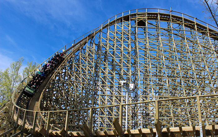 The new for 2017 Mystic Timbers Wooden Rollercoaster at Kings Island, Kings island, Ohio