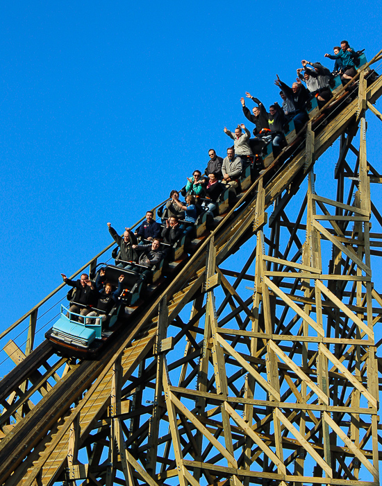 The new for 2017 Mystic Timbers Wooden Rollercoaster at Kings Island, Kings island, Ohio