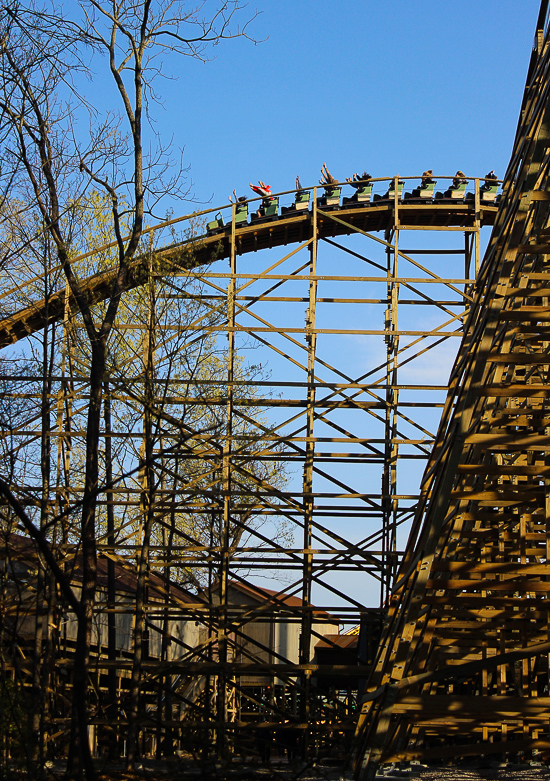 The new for 2017 Mystic Timbers Wooden Rollercoaster at Kings Island, Kings island, Ohio