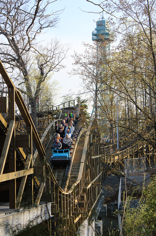 The new for 2017 Mystic Timbers Wooden Rollercoaster at Kings Island, Kings island, Ohio