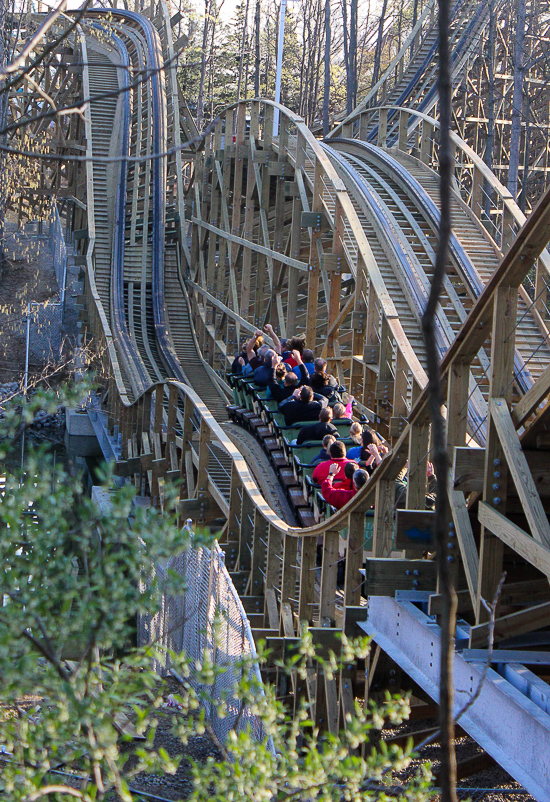 The new for 2017 Mystic Timbers Wooden Rollercoaster at Kings Island, Kings island, Ohio