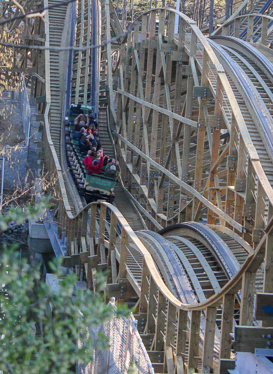 The new for 2017 Mystic Timbers Wooden Rollercoaster at Kings Island, Kings island, Ohio