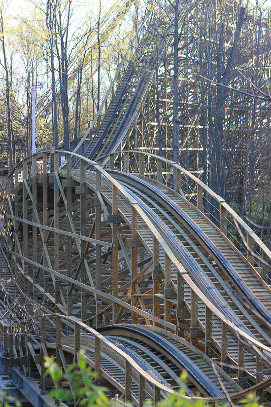 The new for 2017 Mystic Timbers Wooden Rollercoaster at Kings Island, Kings island, Ohio