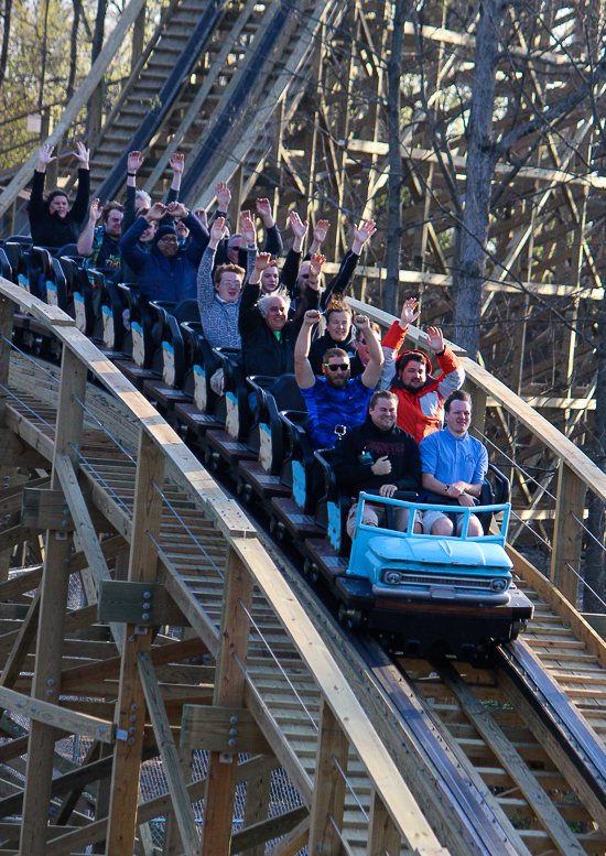 The new for 2017 Mystic Timbers Wooden Rollercoaster at Kings Island, Kings island, Ohio