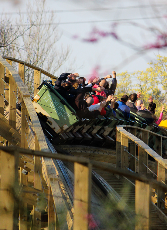 The new for 2017 Mystic Timbers Wooden Rollercoaster at Kings Island, Kings island, Ohio