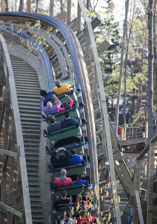 The new for 2017 Mystic Timbers Wooden Rollercoaster at Kings Island, Kings island, Ohio