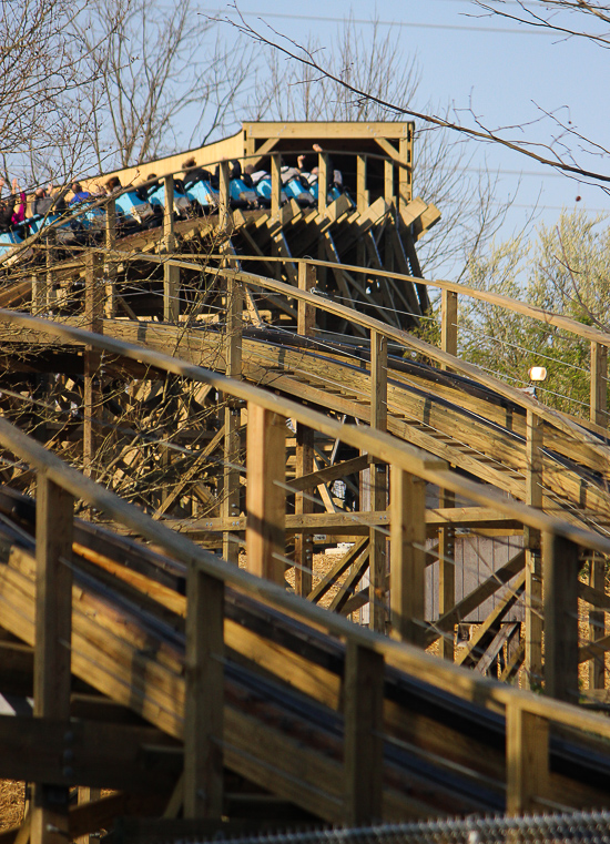 The new for 2017 Mystic Timbers Wooden Rollercoaster at Kings Island, Kings island, Ohio