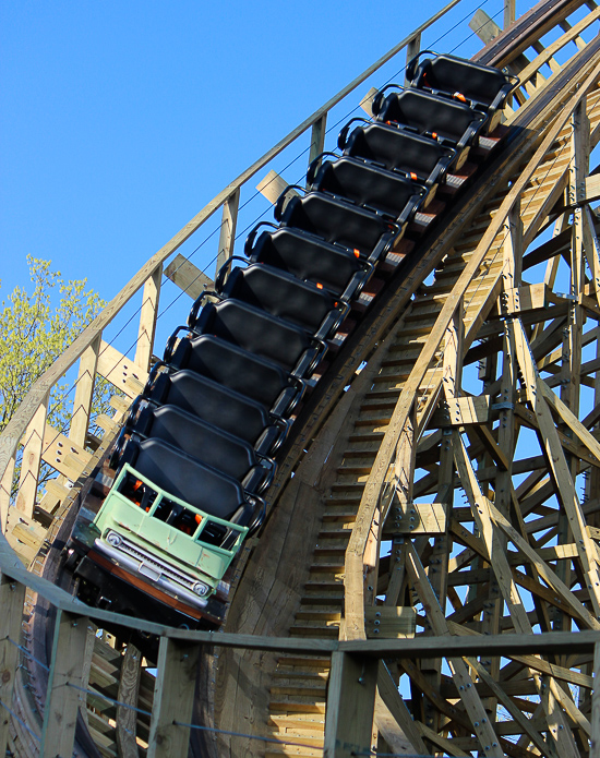 The new for 2017 Mystic Timbers Wooden Rollercoaster at Kings Island, Kings island, Ohio