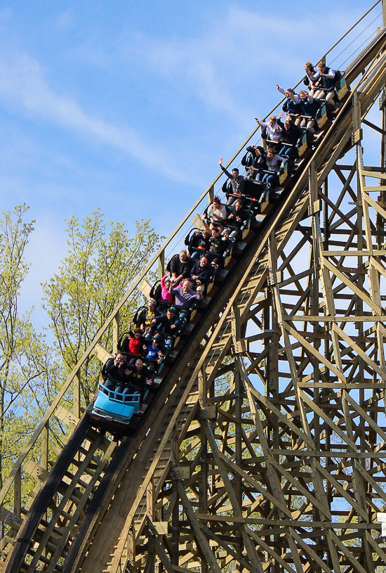 The new for 2017 Mystic Timbers Wooden Rollercoaster at Kings Island, Kings island, Ohio