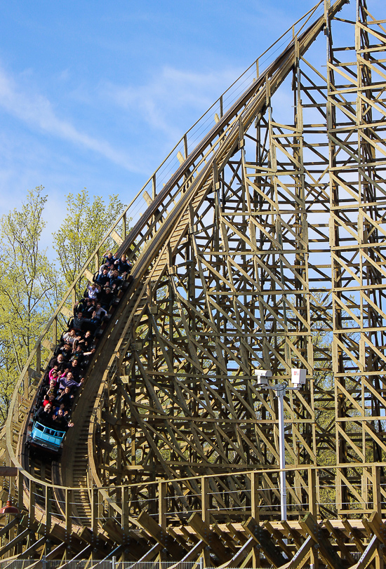 The new for 2017 Mystic Timbers Wooden Rollercoaster at Kings Island, Kings island, Ohio