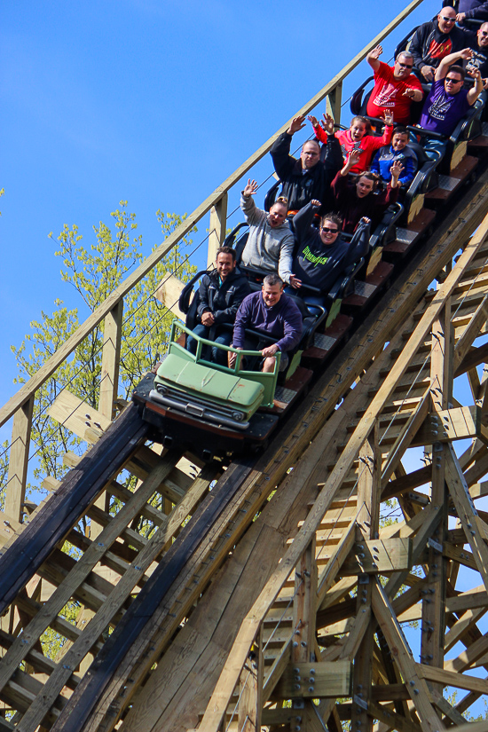 The new for 2017 Mystic Timbers Wooden Rollercoaster at Kings Island, Kings island, Ohio