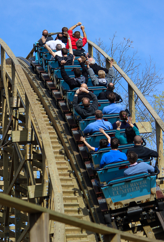 The new for 2017 Mystic Timbers Wooden Rollercoaster at Kings Island, Kings island, Ohio