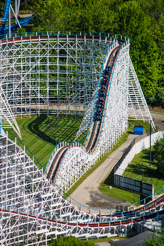The John Allen designed Racer rollercoaster at Kings Island, Kings island, Ohio