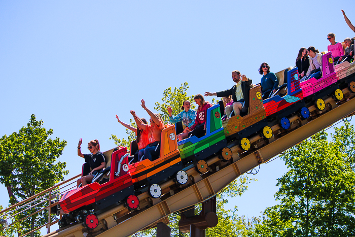 The Snoopys Soapbox Racers rollercoaster at Kings Island, Kings island, Ohio