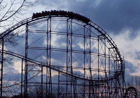 The Vortex Roller Coaster at Paramount's Kings Island, Kings Mills, Ohio