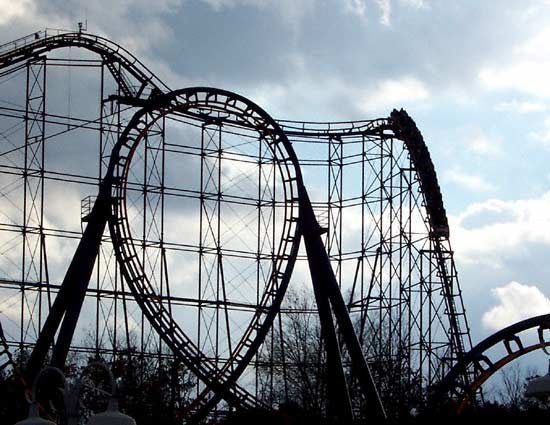 The Vortex Roller Coaster At Paramount's Kings Island, Kings Mills, Ohio