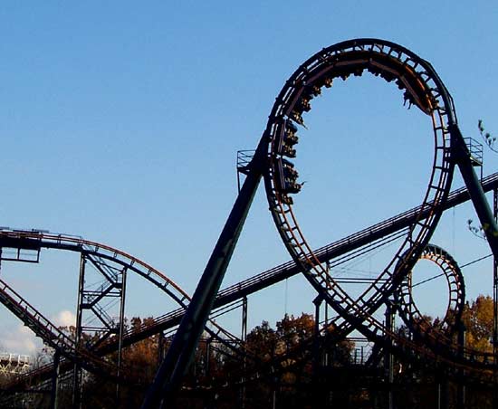The Vortex Roller Coaster at Paramount's Kings Island, Kings Mills, Ohio