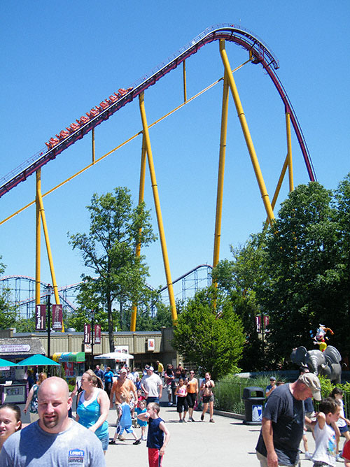 The new for 2009 Diamondback Roller Coaster at Kings Island, Kings Mills, Ohio