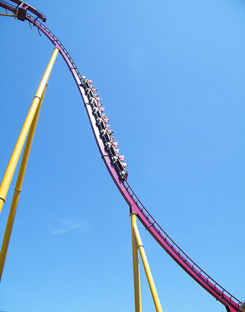 The new for 2009 Diamondback Roller Coaster at Kings Island, Kings Mills, Ohio