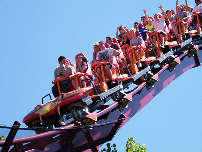 The new for 2009 Diamondback Roller Coaster at Kings Island, Kings Mills, Ohio