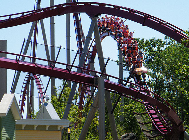 The new for 2009 Diamondback Roller Coaster at Kings Island, Kings Mills, Ohio