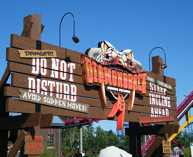 The new for 2009 Diamondback Roller Coaster at Kings Island, Kings Mills, Ohio
