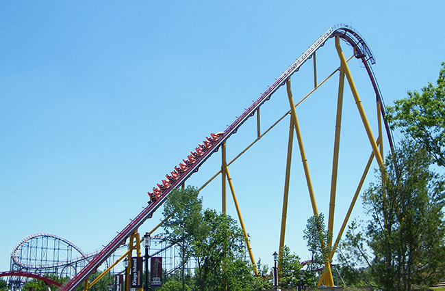 The new for 2009 Diamondback Roller Coaster at Kings Island, Kings Mills, Ohio
