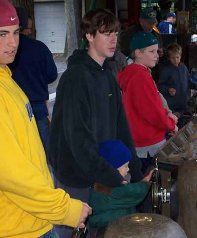 The Boys playing with the remote controlled boats at Knoebels Amusement Resort