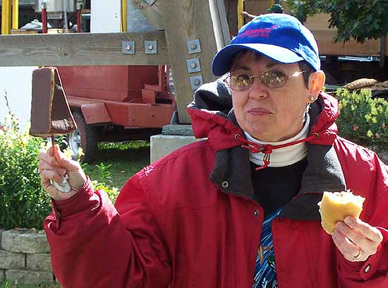 Peggy and her Cheesecake on a stick!