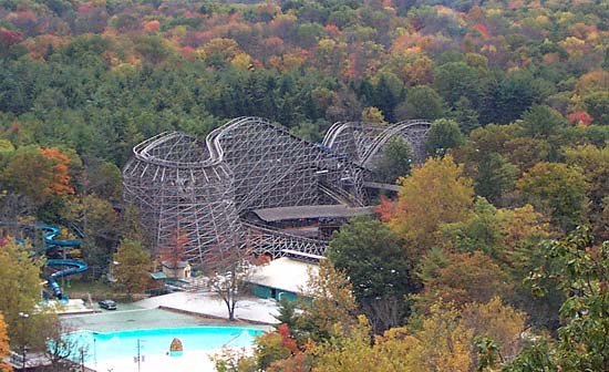 The Twister Rollercoaster From The Sky Ride at Knoebels Amusement Resort, Elysburg, PA